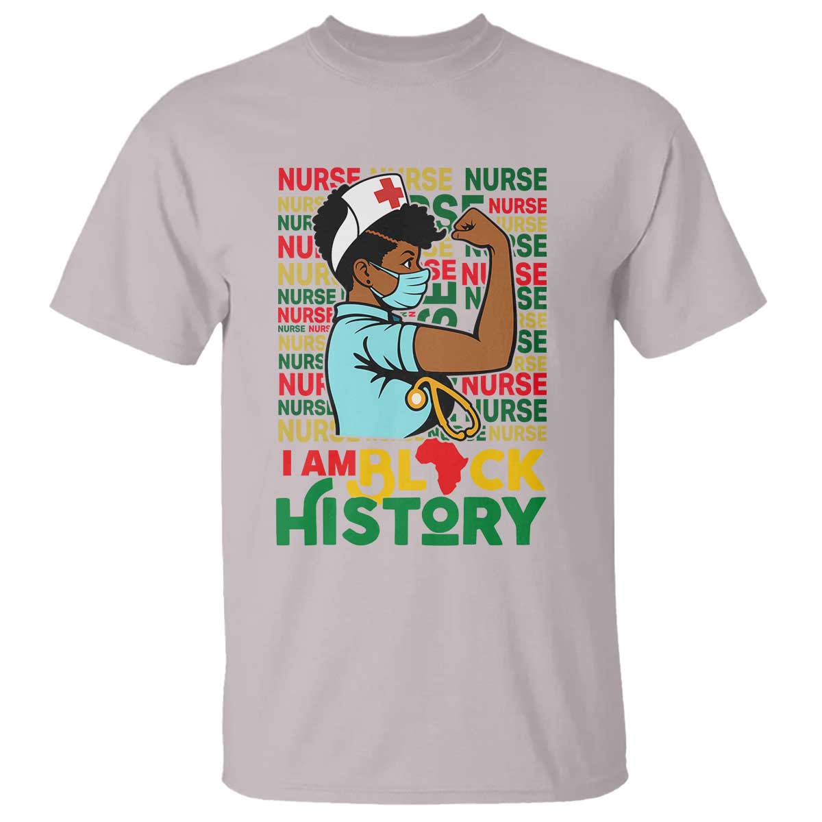 African American Nurse T Shirt I Am Black History Afro Strong Feminism - African Pride