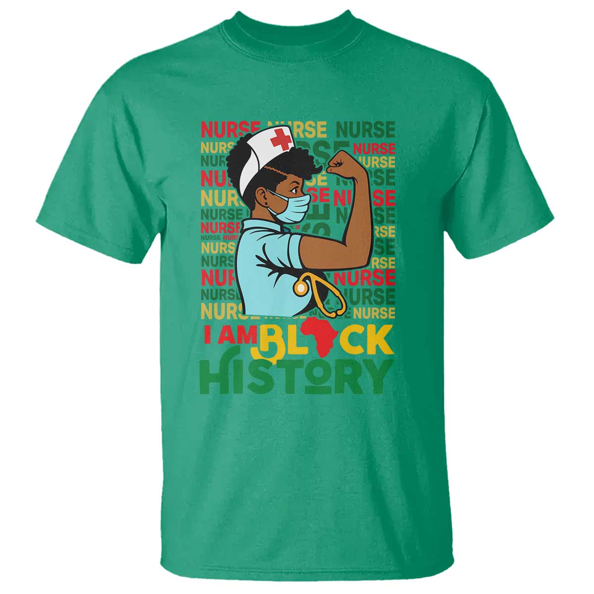 African American Nurse T Shirt I Am Black History Afro Strong Feminism - African Pride