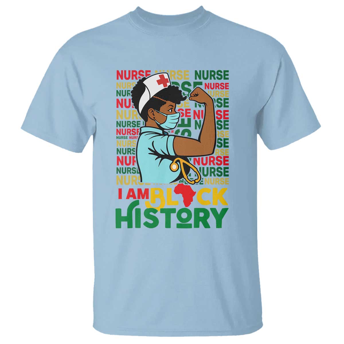 African American Nurse T Shirt I Am Black History Afro Strong Feminism - African Pride