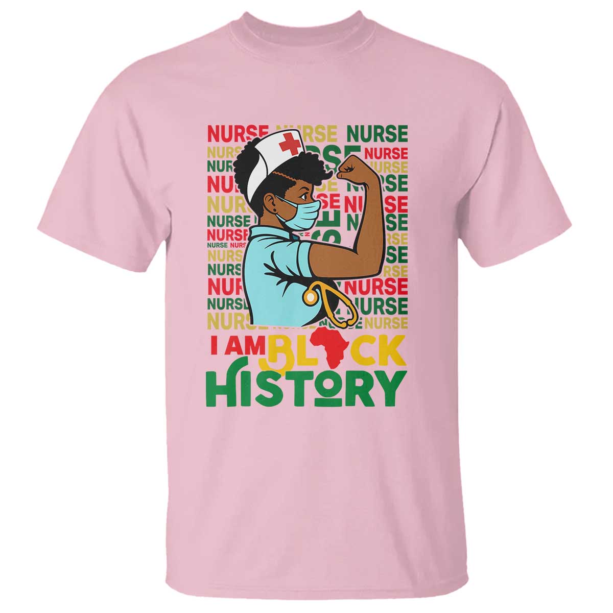 African American Nurse T Shirt I Am Black History Afro Strong Feminism - African Pride