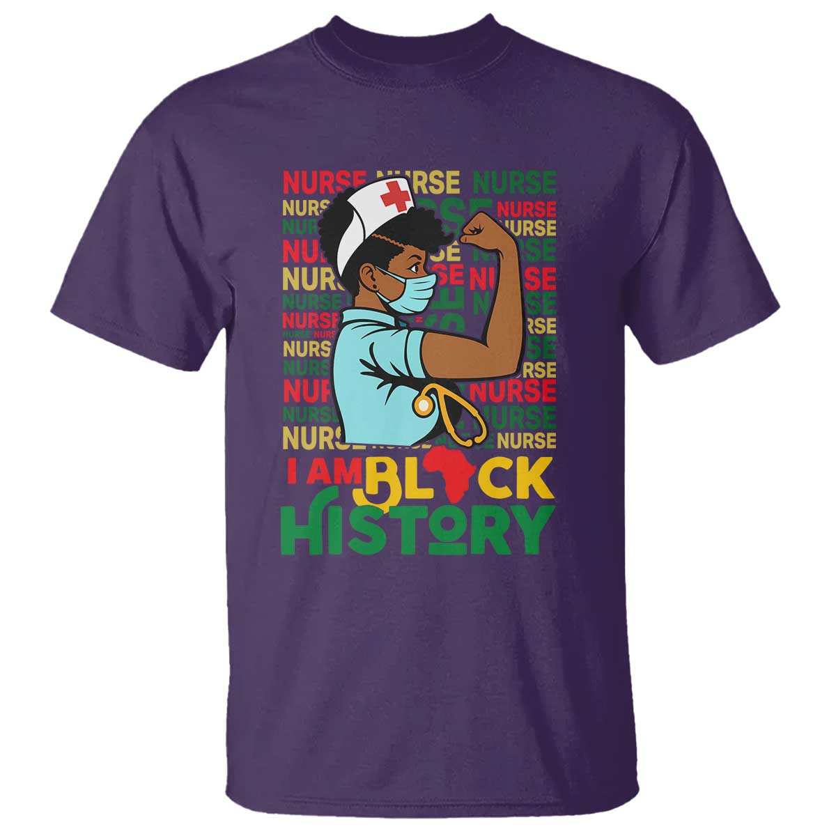 African American Nurse T Shirt I Am Black History Afro Strong Feminism - African Pride