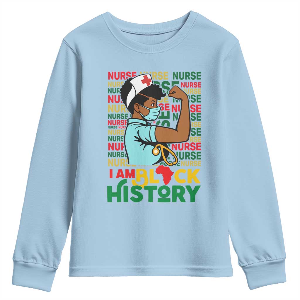 African American Nurse Youth Sweatshirt I Am Black History Afro Strong Feminism - African Pride