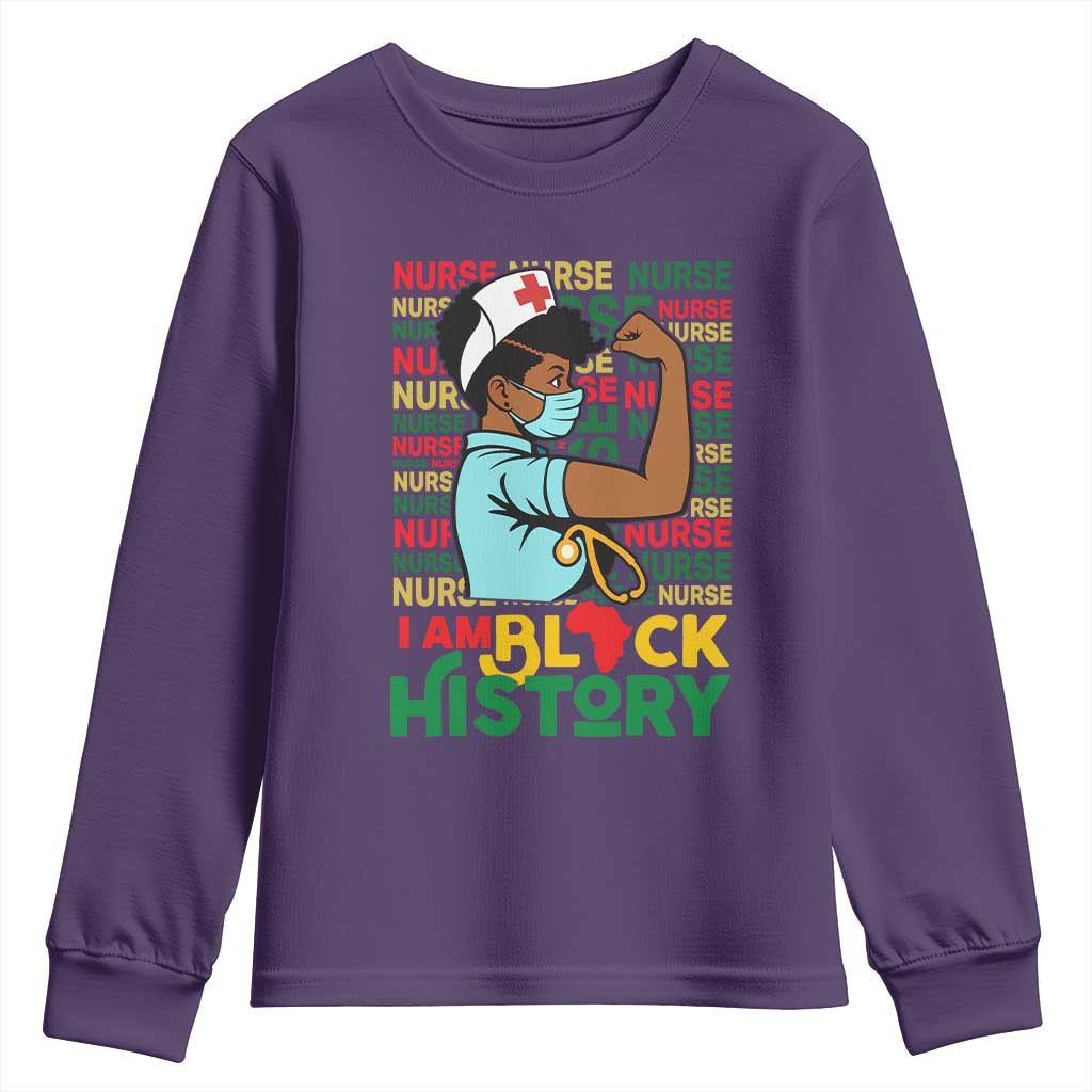 African American Nurse Youth Sweatshirt I Am Black History Afro Strong Feminism - African Pride