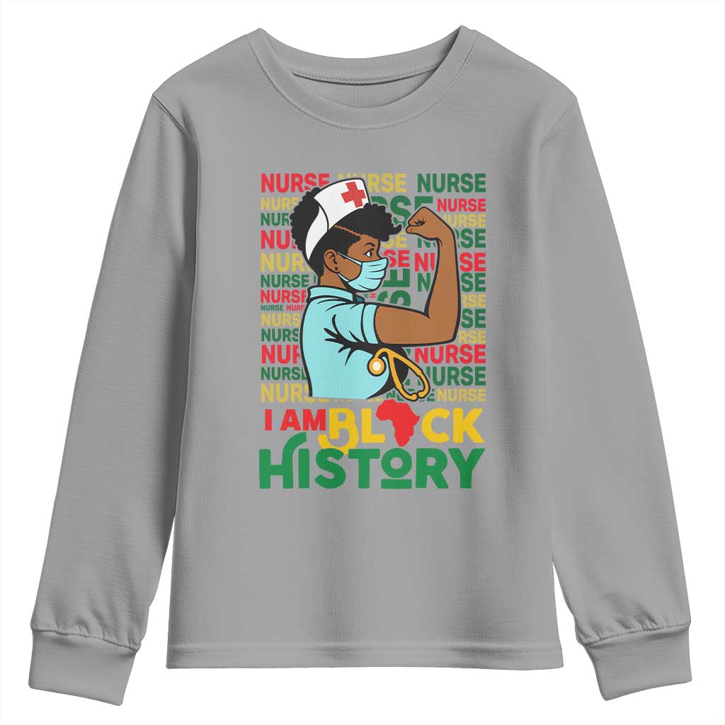 African American Nurse Youth Sweatshirt I Am Black History Afro Strong Feminism - African Pride