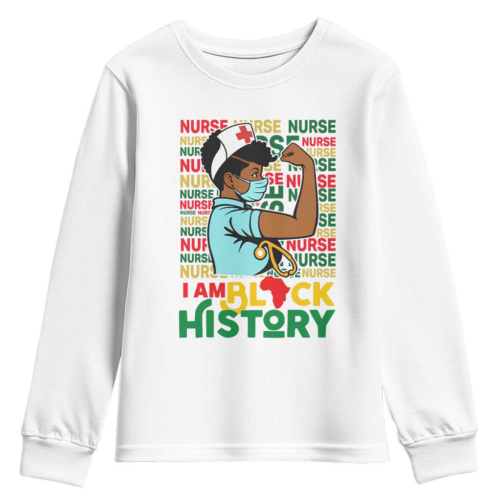 African American Nurse Youth Sweatshirt I Am Black History Afro Strong Feminism - African Pride