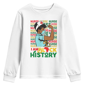 African American Nurse Youth Sweatshirt I Am Black History Afro Strong Feminism - African Pride
