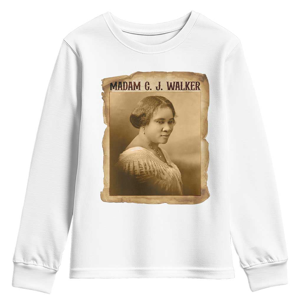 Madam CJ Walker Youth Sweatshirt Female Empowerment History Gift - African Pride