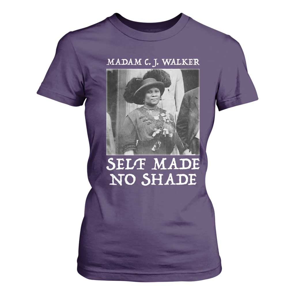 Madam CJ Walker T Shirt For Women Self Made No Shade Female Empowerment - African Pride