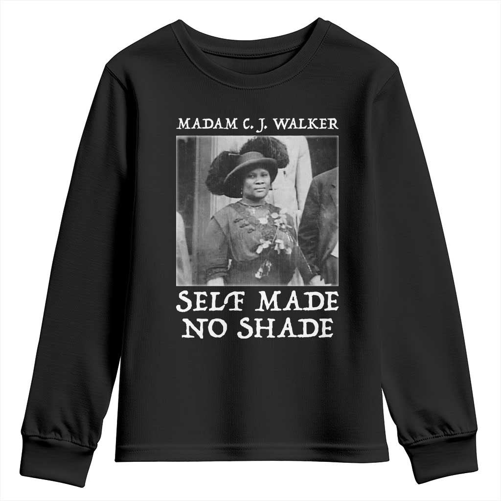 Madam CJ Walker Youth Sweatshirt Self Made No Shade Female Empowerment - African Pride