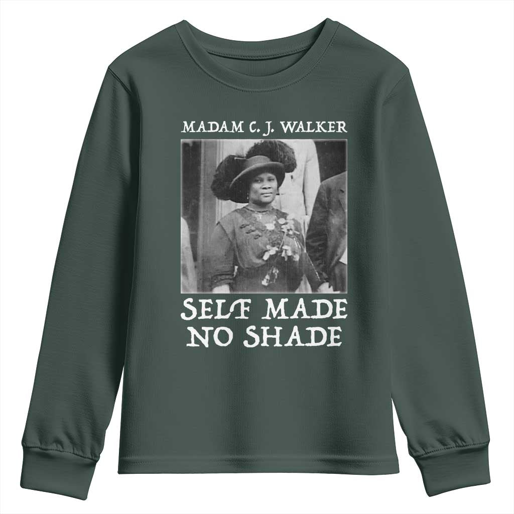 Madam CJ Walker Youth Sweatshirt Self Made No Shade Female Empowerment - African Pride