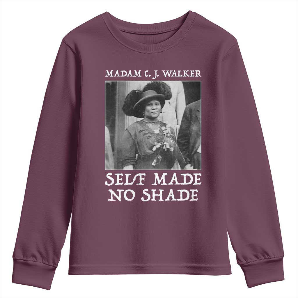 Madam CJ Walker Youth Sweatshirt Self Made No Shade Female Empowerment - African Pride