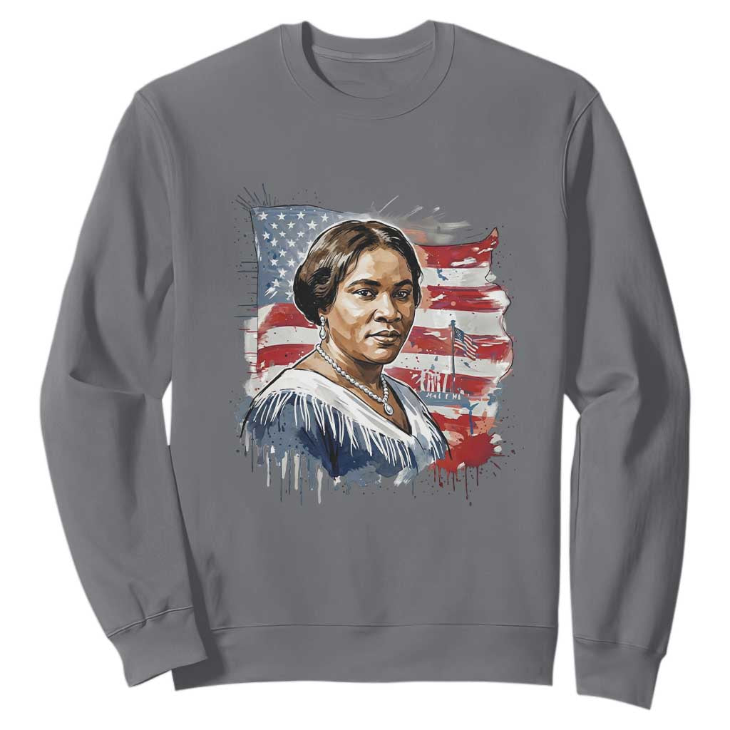 Madam CJ Walker Patriotic Sweatshirt Strong Black Woman Leader - African Pride