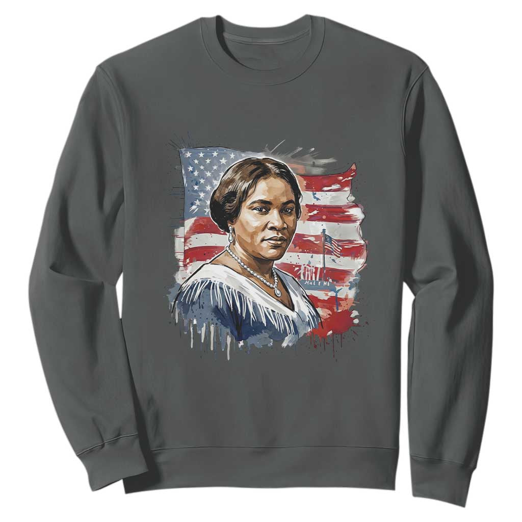 Madam CJ Walker Patriotic Sweatshirt Strong Black Woman Leader - African Pride
