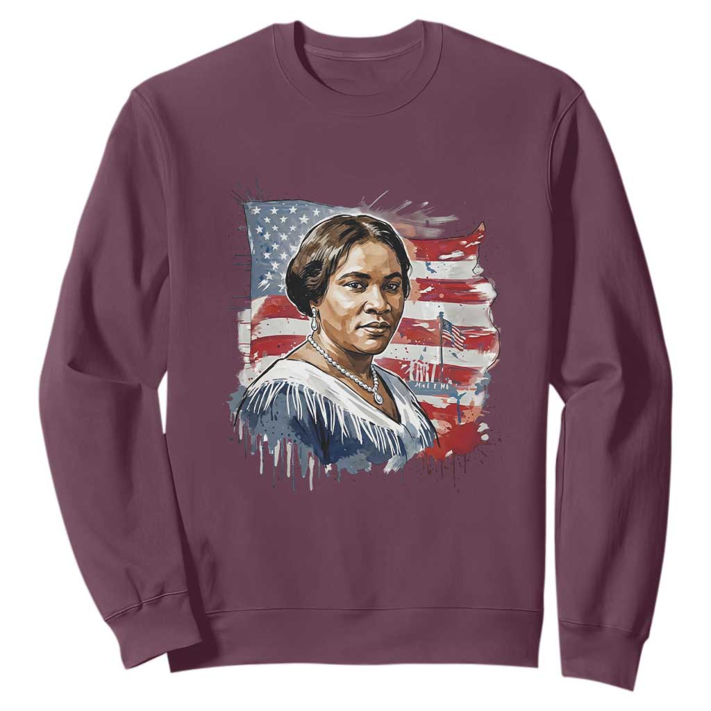 Madam CJ Walker Patriotic Sweatshirt Strong Black Woman Leader - African Pride