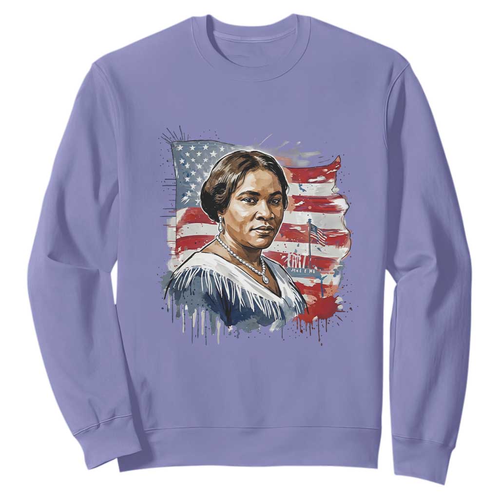Madam CJ Walker Patriotic Sweatshirt Strong Black Woman Leader - African Pride