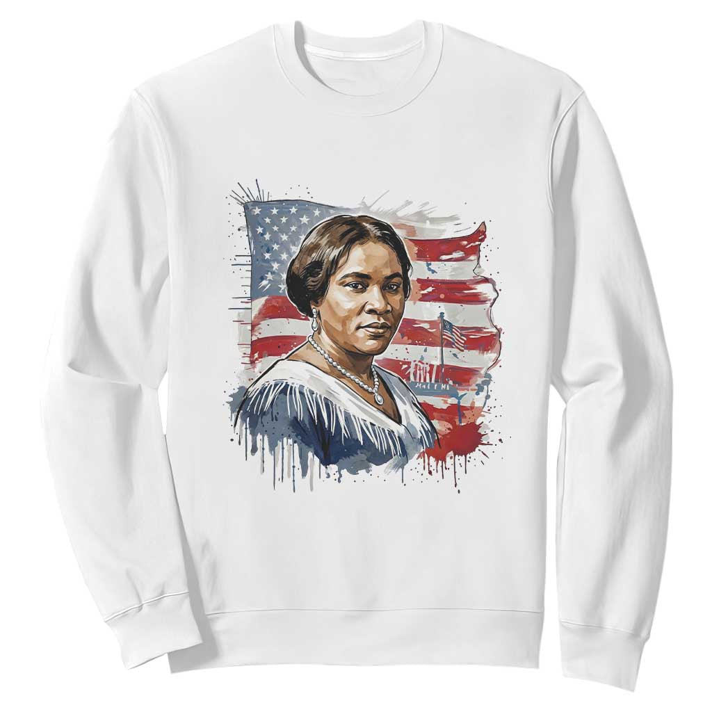 Madam CJ Walker Patriotic Sweatshirt Strong Black Woman Leader - African Pride