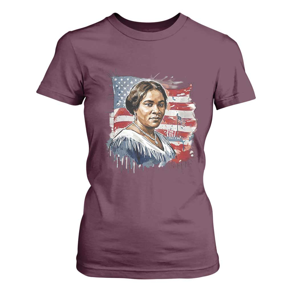 Madam CJ Walker Patriotic T Shirt For Women Strong Black Woman Leader - African Pride