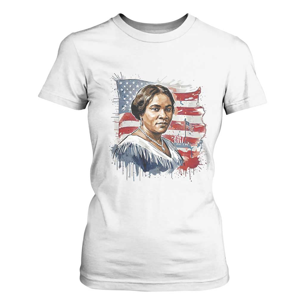 Madam CJ Walker Patriotic T Shirt For Women Strong Black Woman Leader - African Pride