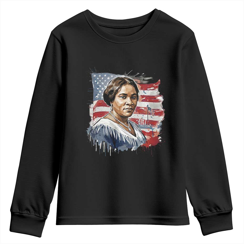 Madam CJ Walker Patriotic Youth Sweatshirt Strong Black Woman Leader - African Pride