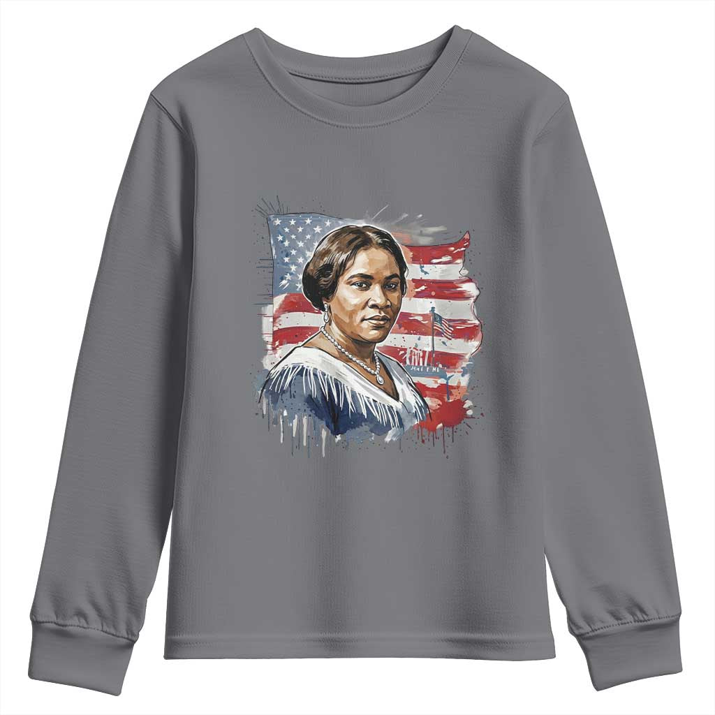 Madam CJ Walker Patriotic Youth Sweatshirt Strong Black Woman Leader - African Pride