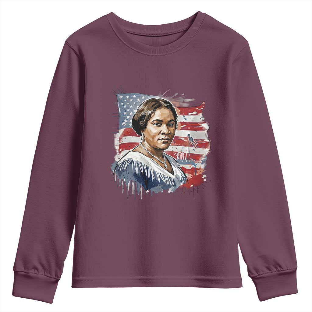 Madam CJ Walker Patriotic Youth Sweatshirt Strong Black Woman Leader - African Pride