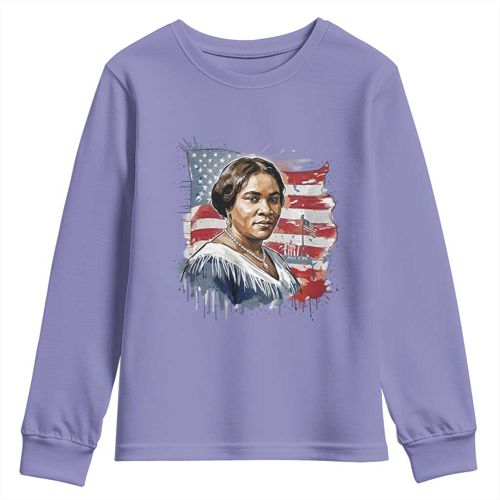 Madam CJ Walker Patriotic Youth Sweatshirt Strong Black Woman Leader - African Pride