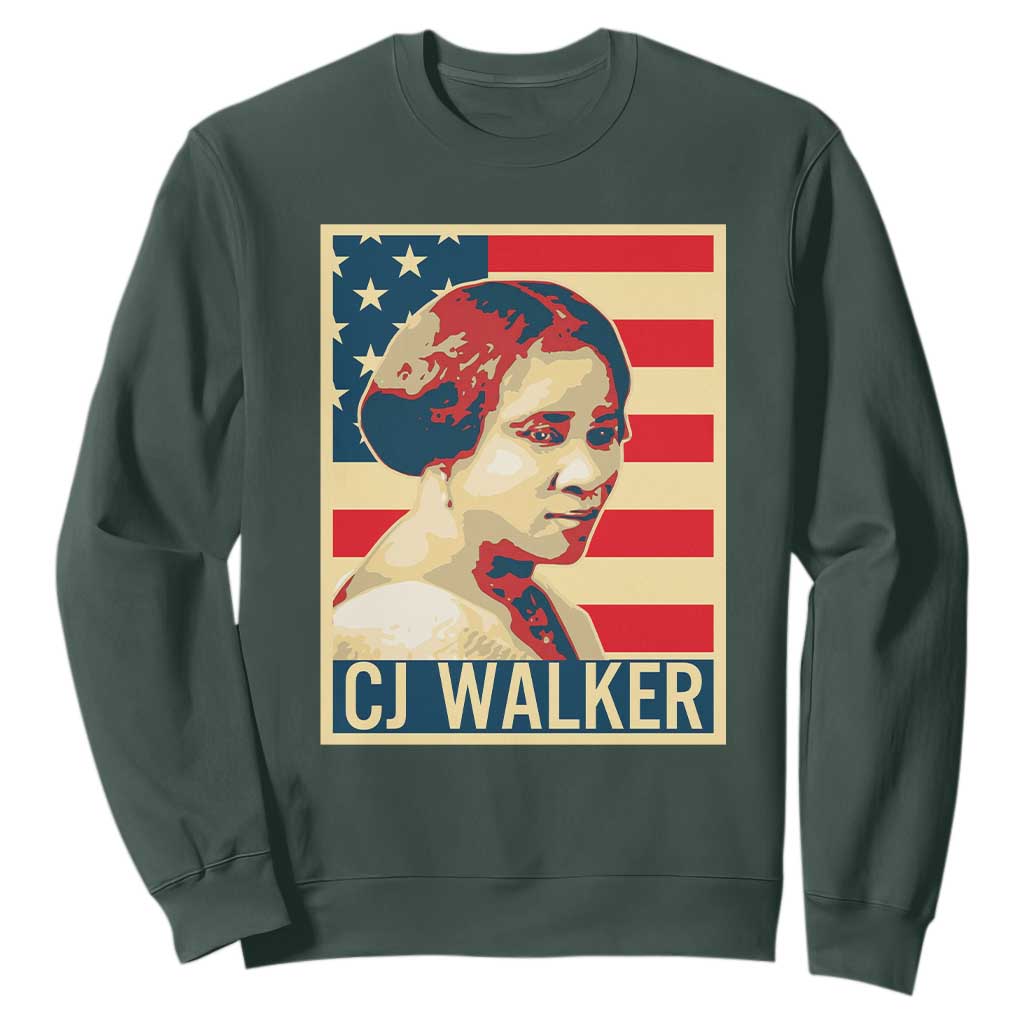 Madam CJ Walker Patriotic Sweatshirt Black History Month Gift - African Pride