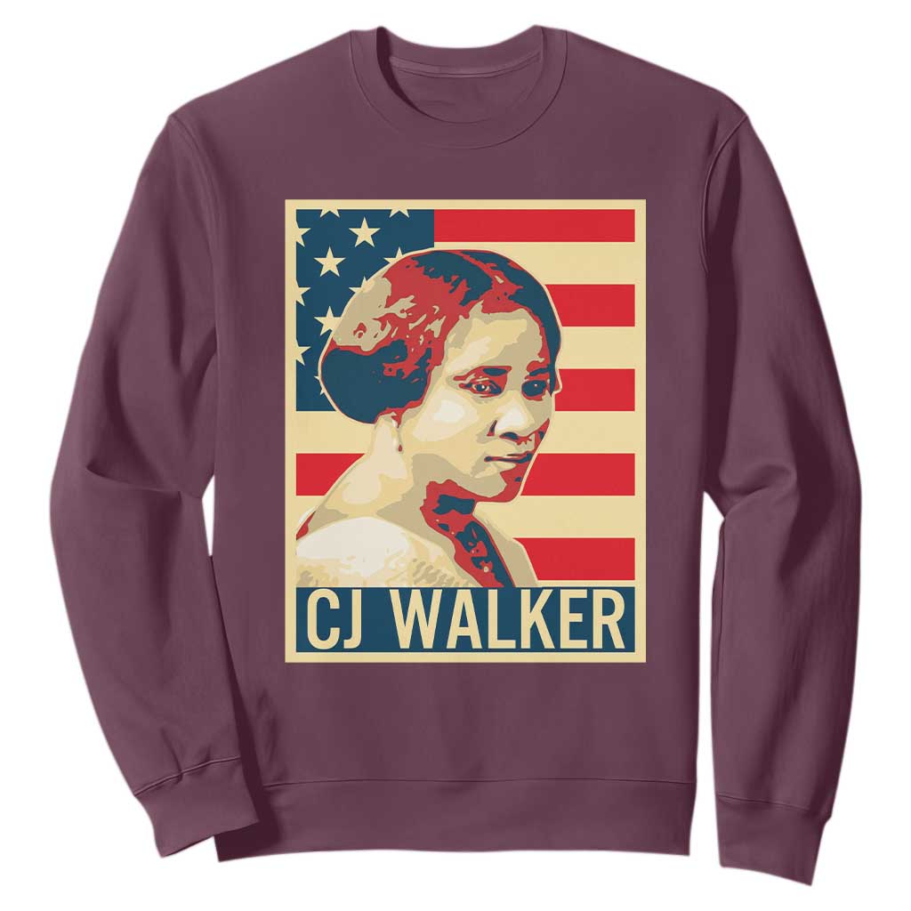Madam CJ Walker Patriotic Sweatshirt Black History Month Gift - African Pride