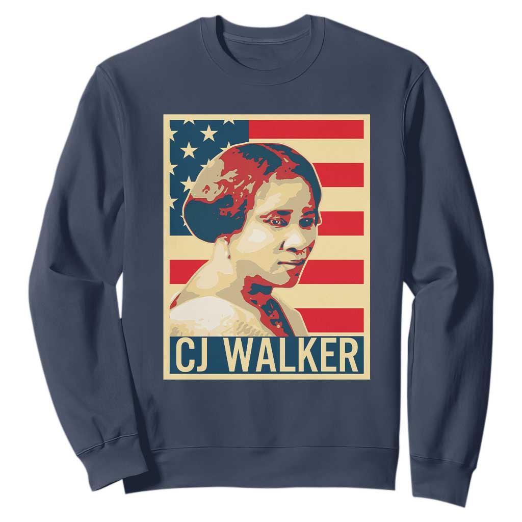 Madam CJ Walker Patriotic Sweatshirt Black History Month Gift - African Pride