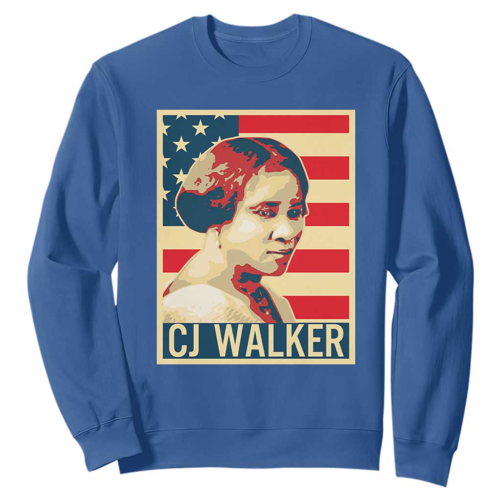 Madam CJ Walker Patriotic Sweatshirt Black History Month Gift - African Pride
