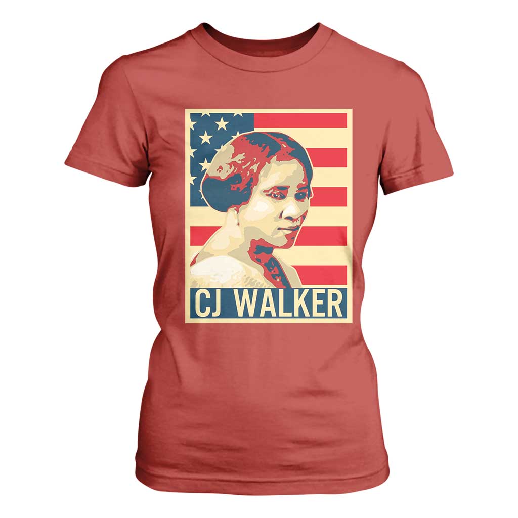 Madam CJ Walker Patriotic T Shirt For Women Black History Month Gift - African Pride