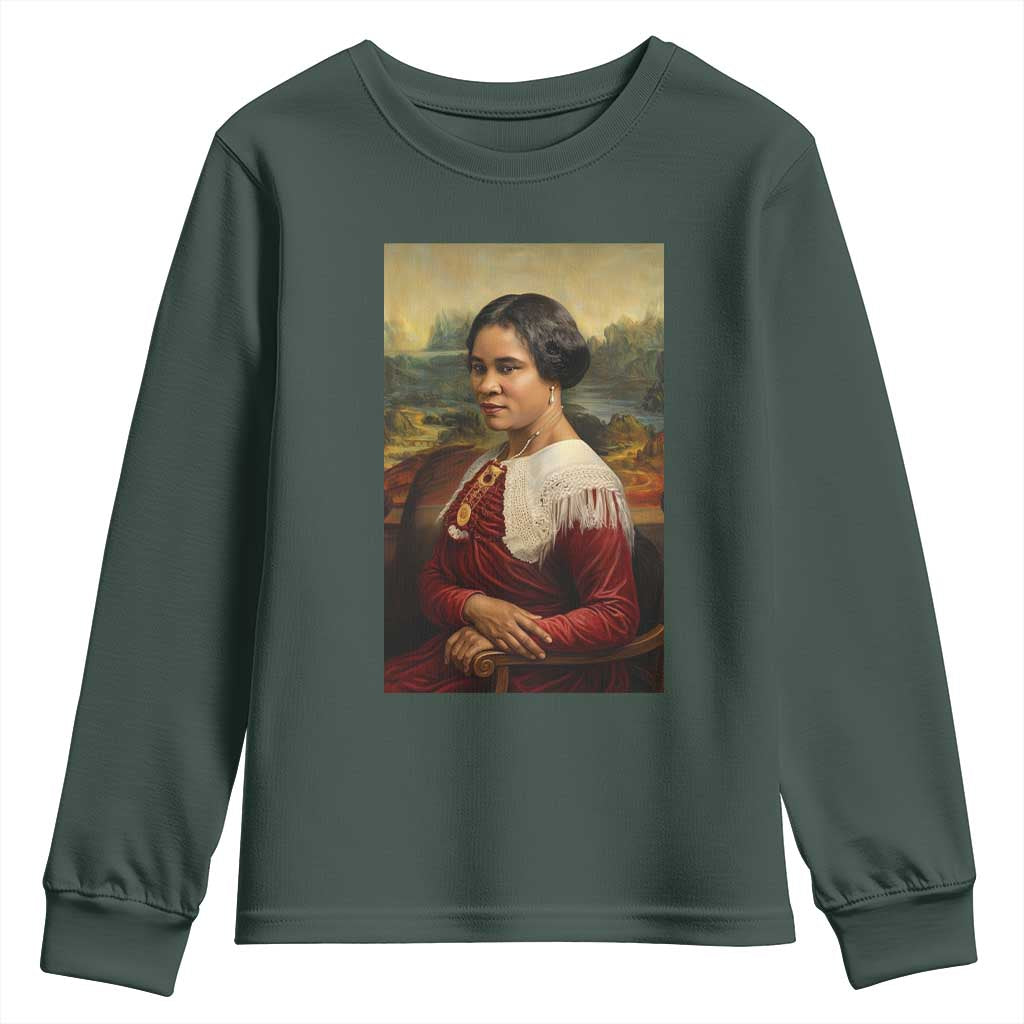 Madam CJ Walker Mona Lisa Youth Sweatshirt Black History Month Gift - African Pride