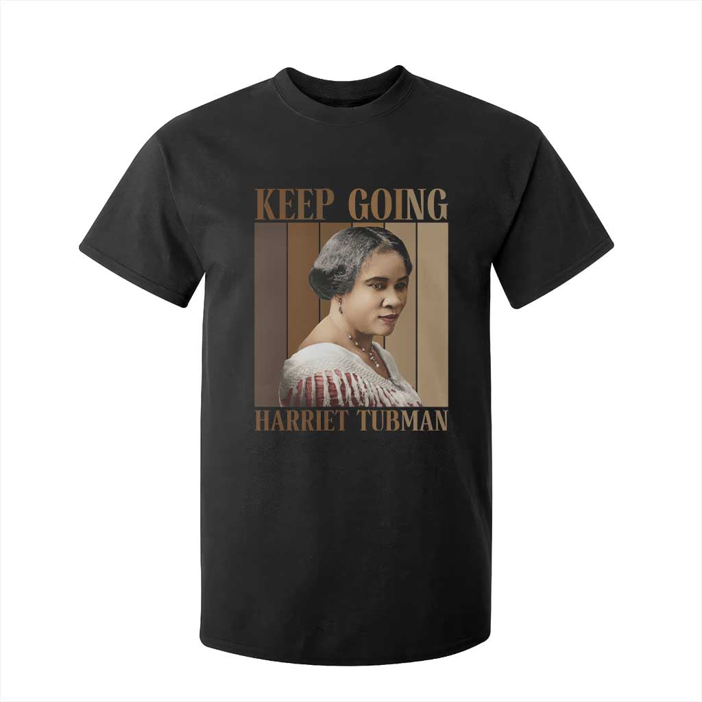 Madam CJ Walker Keep Going Retro Poster T Shirt For Kid Black History Month Gift