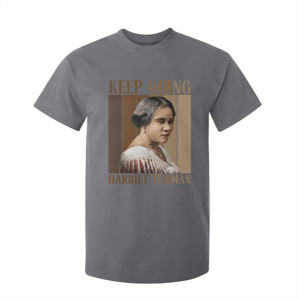 Madam CJ Walker Keep Going Retro Poster T Shirt For Kid Black History Month Gift