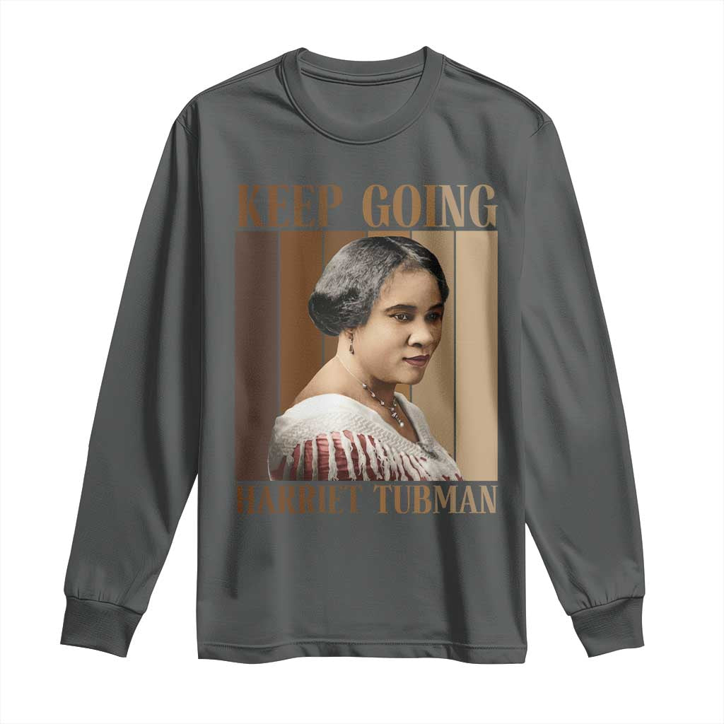 Madam CJ Walker Keep Going Retro Poster Long Sleeve Shirt Black History Month Gift