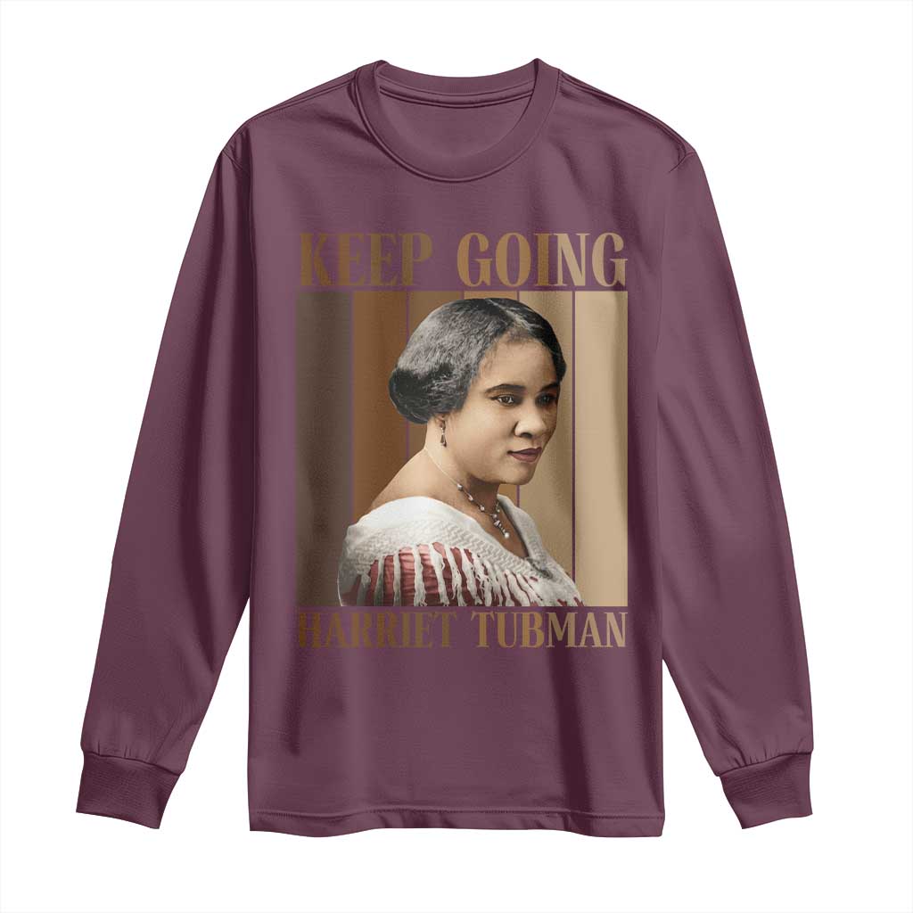 Madam CJ Walker Keep Going Retro Poster Long Sleeve Shirt Black History Month Gift