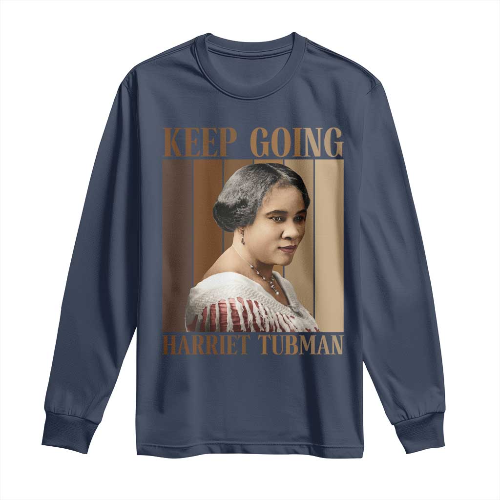 Madam CJ Walker Keep Going Retro Poster Long Sleeve Shirt Black History Month Gift