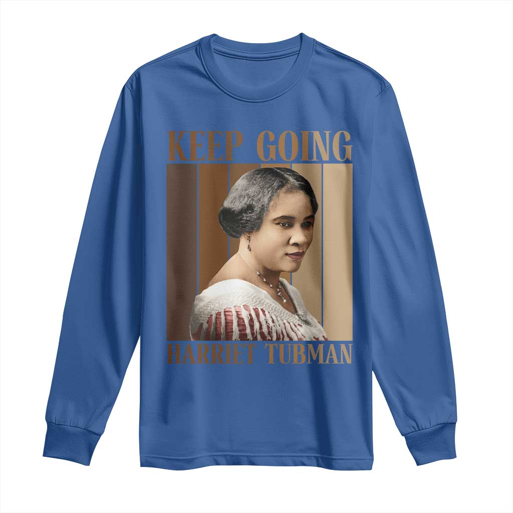 Madam CJ Walker Keep Going Retro Poster Long Sleeve Shirt Black History Month Gift