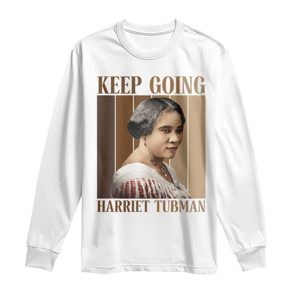 Madam CJ Walker Keep Going Retro Poster Long Sleeve Shirt Black History Month Gift