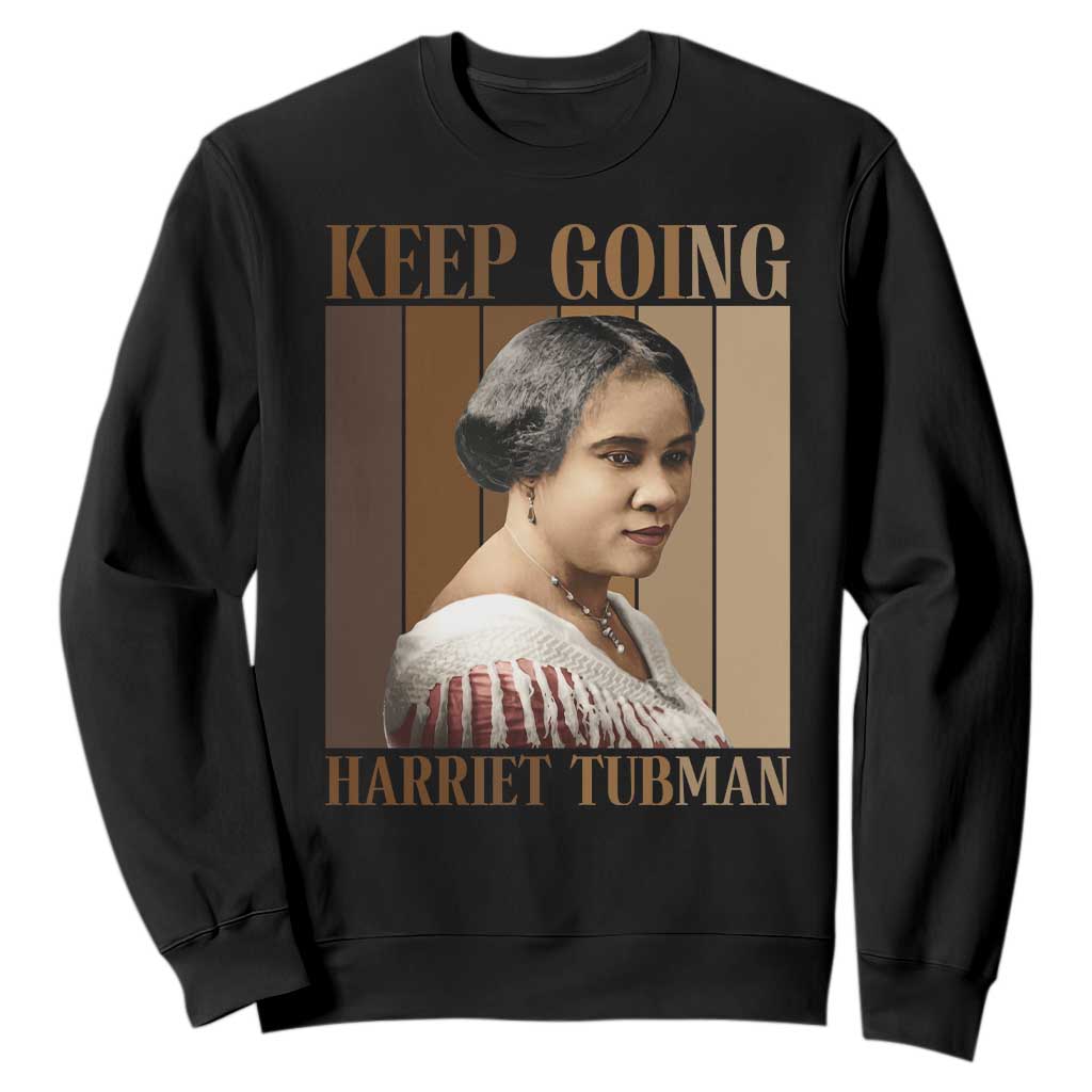 Madam CJ Walker Keep Going Retro Poster Sweatshirt Black History Month Gift
