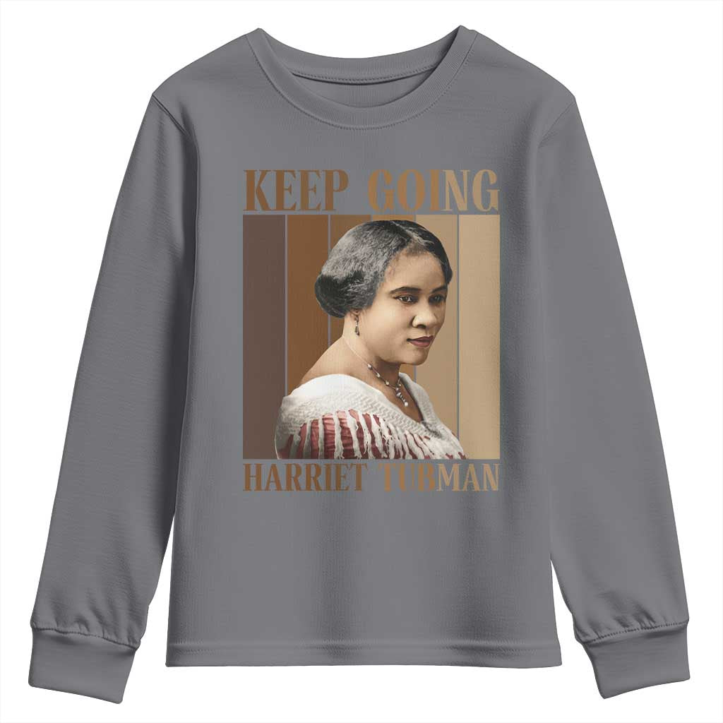 Madam CJ Walker Keep Going Retro Poster Youth Sweatshirt Black History Month Gift