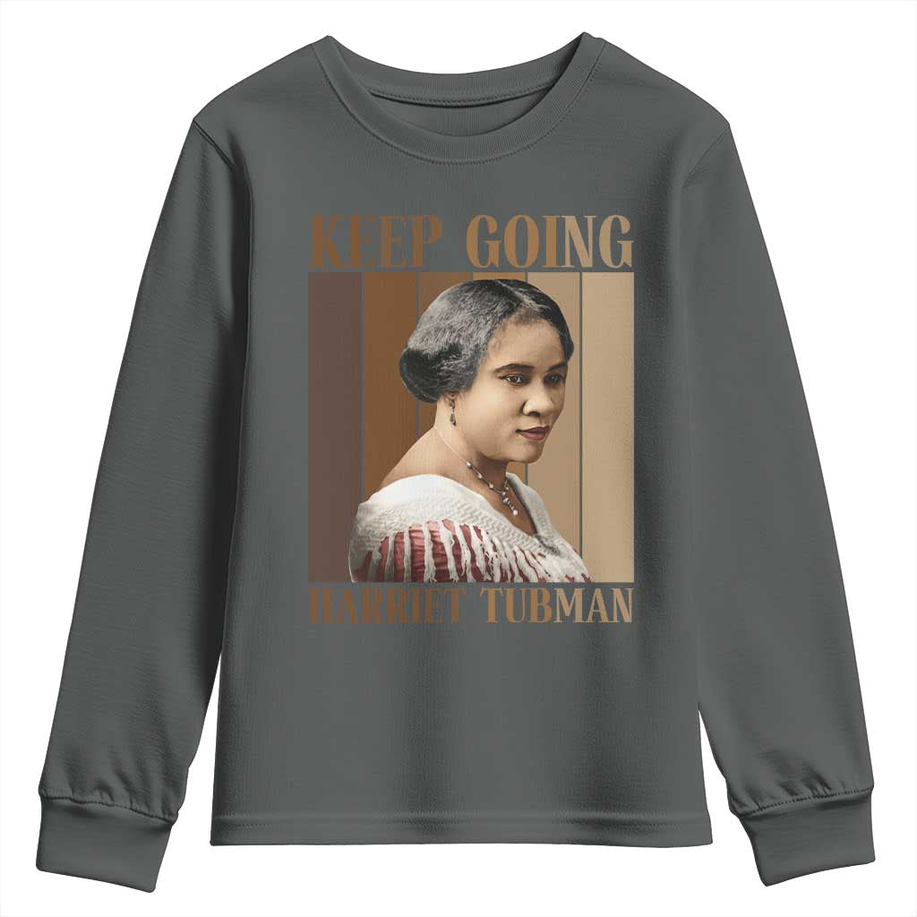 Madam CJ Walker Keep Going Retro Poster Youth Sweatshirt Black History Month Gift