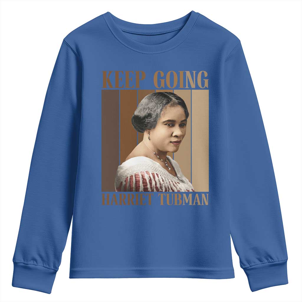 Madam CJ Walker Keep Going Retro Poster Youth Sweatshirt Black History Month Gift