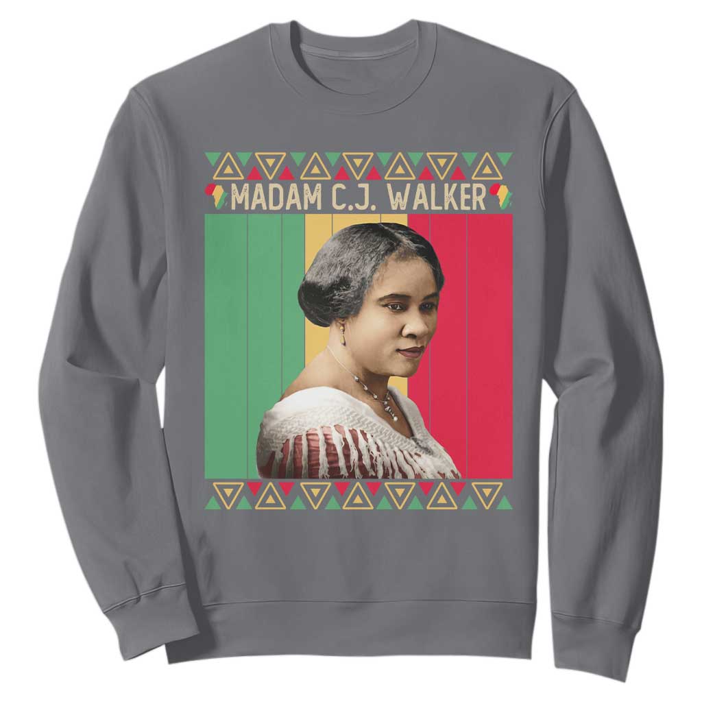 Madam CJ Walker Retro Sunset Sweatshirt Strong Black Woman Leader