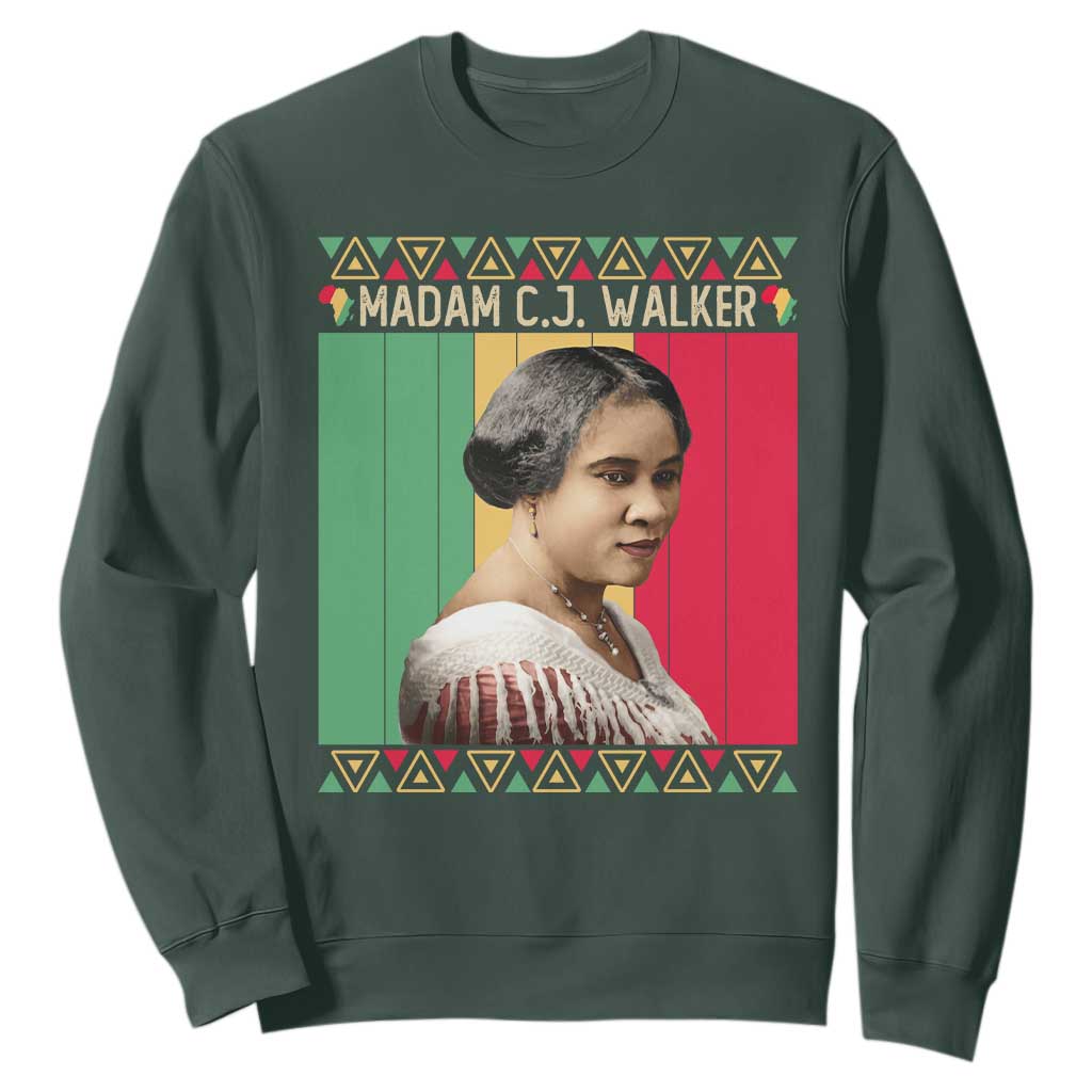 Madam CJ Walker Retro Sunset Sweatshirt Strong Black Woman Leader