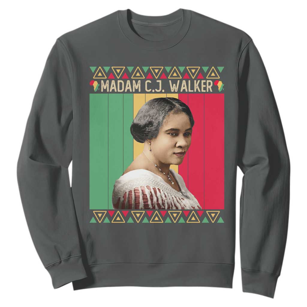 Madam CJ Walker Retro Sunset Sweatshirt Strong Black Woman Leader