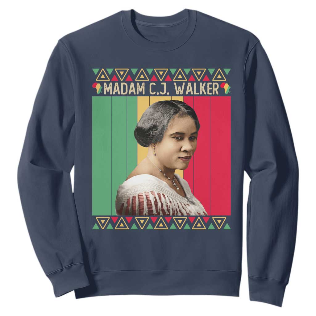 Madam CJ Walker Retro Sunset Sweatshirt Strong Black Woman Leader