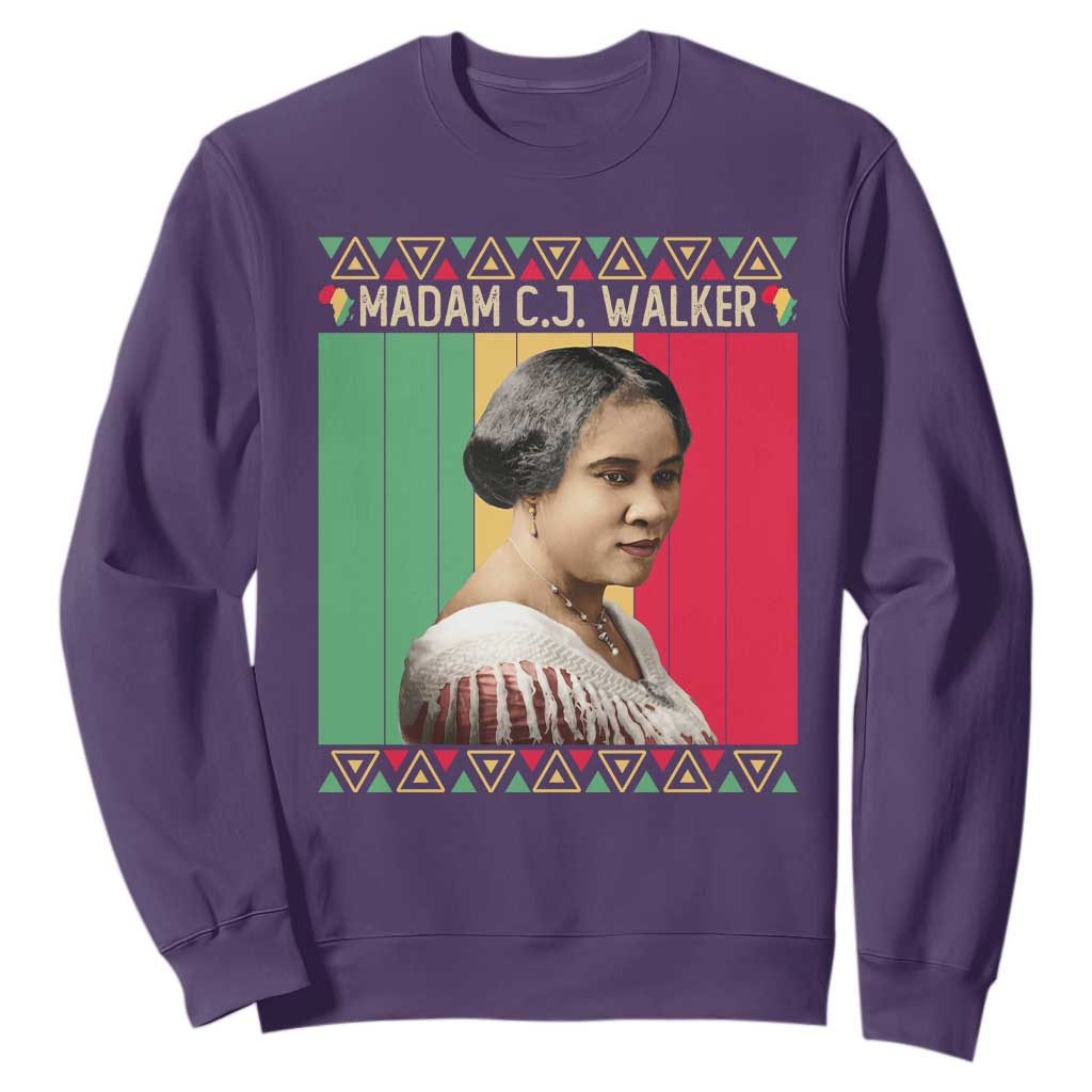 Madam CJ Walker Retro Sunset Sweatshirt Strong Black Woman Leader
