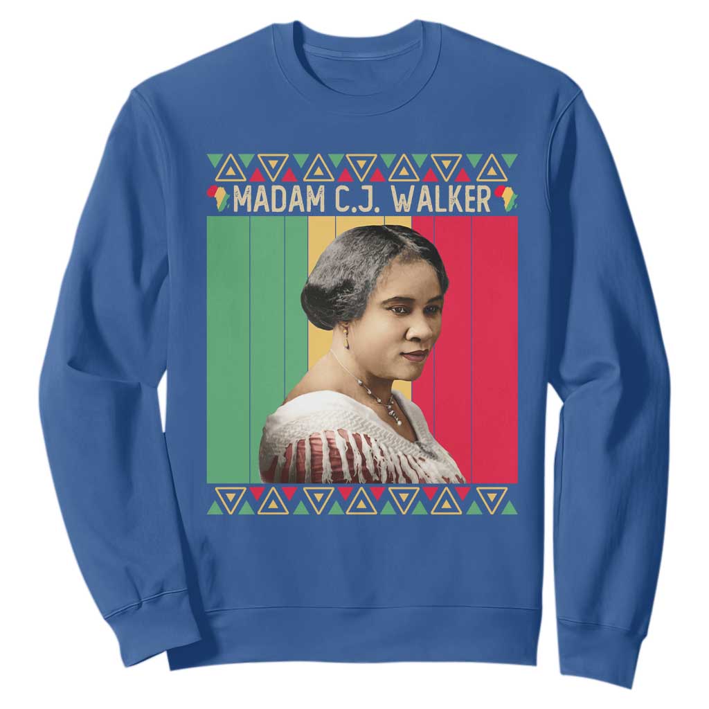 Madam CJ Walker Retro Sunset Sweatshirt Strong Black Woman Leader