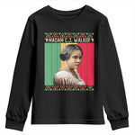 Madam CJ Walker Retro Sunset Youth Sweatshirt Strong Black Woman Leader